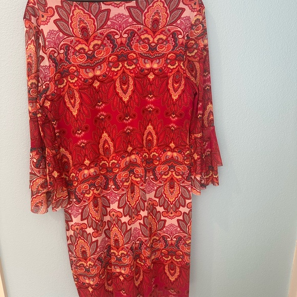 Vibrant Red and Pink Women's Dress - Picture 2 of 3